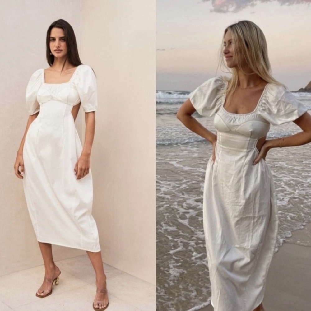 Cult Gaia White Cotton Cut-out Zowie Dress XS